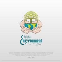 World Environment day. Happy Environment day, 05 June. simple design for greeting card vector