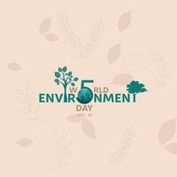 World Environment day. Happy Environment day, 05 June. simple design for greeting card vector