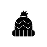 Cold Hat Glyph Icon - Autumn Season Icon Illustration Design vector