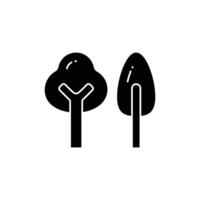 otoño arboles glifo icono - otoño temporada icono ilustración diseño vector