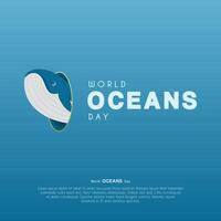 World ocean day simple design, suitable for greeting card, poster, banner vector