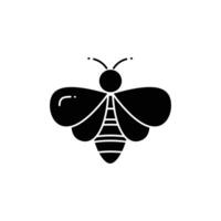 Bee Glyph Icon - Autumn Season Icon Illustration Design vector