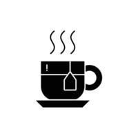 Hot Tea Glyph Icon - Autumn Season Icon Illustration Design vector