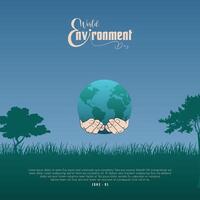 World Environment day. Happy Environment day, 05 June. simple design for greeting card vector