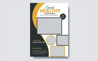 food and restaurant flyer design template. vector