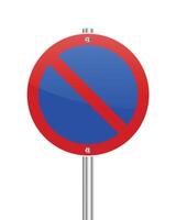 NO PARKING traffic sign on white vector