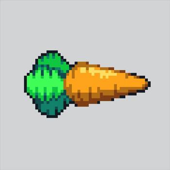 Pixel art illustration Carrot. Pixelated Carrot. Carrot pixelated for the pixel art game and icon for website and game. old school retro. vector