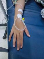 infusion in the hands of people who are sick photo