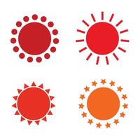 Set of sun icons collection on white vector