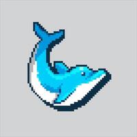 píxel Arte ilustración delfín. pixelado delfín. delfín pixelado para el píxel Arte juego y icono para sitio web y juego. antiguo colegio retro vector