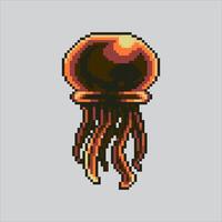 Pixel art illustration Jellyfish. Pixelated Jellyfish. Jellyfish pixelated for the pixel art game and icon for website and game. old school retro. vector