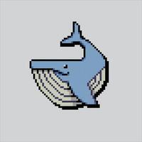 píxel Arte ilustración ballena. pixelado ballena. ballena mamíferos pixelado para el píxel Arte juego y icono para sitio web y juego. antiguo colegio retro vector