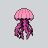 Pixel art illustration Jellyfish. Pixelated Jellyfish. Jellyfish pixelated for the pixel art game and icon for website and game. old school retro. vector