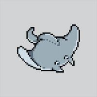 Pixel art illustration Stingray. Pixelated Stingray. Ocean Stingray sea animal pixelated for the pixel art game and icon for website and game. old school retro. vector