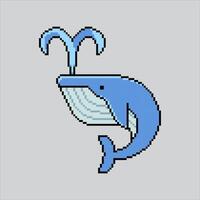 píxel Arte ilustración ballena. pixelado ballena. ballena mamíferos pixelado para el píxel Arte juego y icono para sitio web y juego. antiguo colegio retro vector