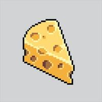 píxel Arte ilustración queso. pixelado queso. queso pixelado para el píxel Arte juego y icono para sitio web y juego. antiguo colegio retro vector