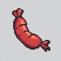 Pixel art illustration Sausage. Pixelated Sausage. Sausage beef pixelated for the pixel art game and icon for website and game. old school retro. vector