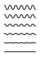 Set of wavy horizontal lines on white vector