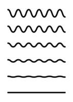 Set of wavy horizontal lines on white vector