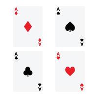 Set of playing cards , Ace card suit set on white vector