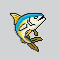 píxel Arte ilustración pez. pixelado pescado carne. tienda de comestibles pescado carne pixelado para el píxel Arte juego y icono para sitio web y juego. antiguo colegio retro vector