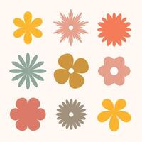 Set of flowers shape vector
