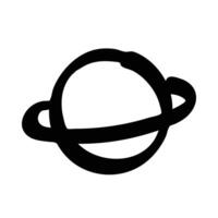 Hand drawn saturn cartoon doodle on white background vector