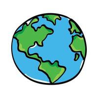 Hand drawn earth on white background vector