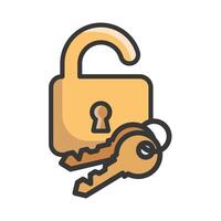 padlock key icon design vector