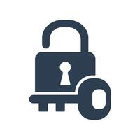 padlock key icon design vector