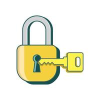 padlock key icon design vector