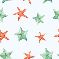 seamless pattern with starfish. Watercolor srarfish background. vector