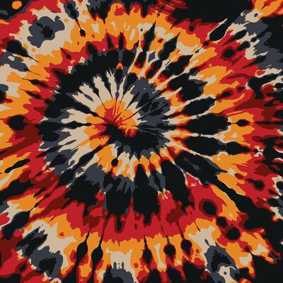 Tie Dye Red Orange Black background