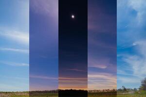 Total Solar Eclipse Wide Angle Full Event Time Lapse - Photo Merge, Totality