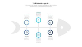 Fishbone chart diagram infographic template design vector