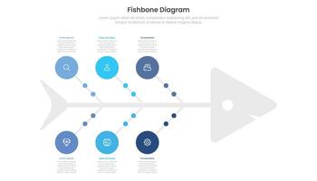 Fishbone diagram jigsaw template design vector