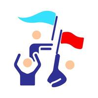 People with a flag. Protest, elections, rally, freedom, independence, civil war, freedom of speech, demonstration, detentions, will of the people, debate, voters. vector