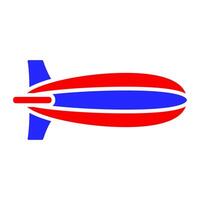 Patriotic blimp icon. Red and blue colors. Symbol of American celebrations, parades, and national pride. vector