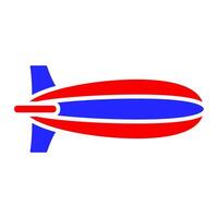 Patriotic blimp icon. Red and blue colors. Symbol of American celebrations, parades, and national pride. vector