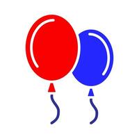 Patriotic balloon icon. Red, white, and blue balloon with star and stripes design. Celebration and festive decoration concept. vector