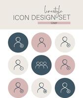 Linestyle Icon Design Set User vector