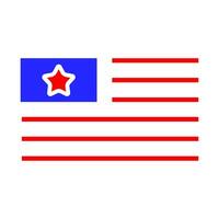 American flag icon. Red stripes and blue field with white star. Symbol of USA, patriotism, and national pride. vector