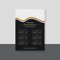 Food menu card, restaurant menu card, vector