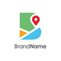 Modern Initial B Maps Location Logo vector