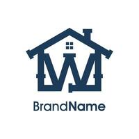 Modern Initial W Home Plumbing Logo vector