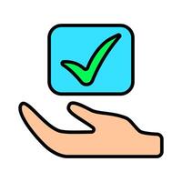 Voting set icon. Hand pressing checkmark button, electronic voting, online polls, election, decision-making, voter participation, ballot selection, democracy, political choice, civic engagement. vector