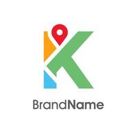 Modern Initial K Maps Location Logo vector