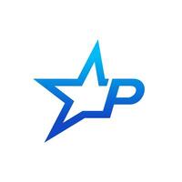 estilista inicial pags estrella logo vector