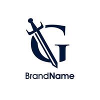 Elegant Initial G Sword Logo vector