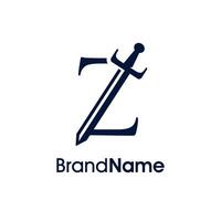 Elegant Initial Z Sword Logo vector